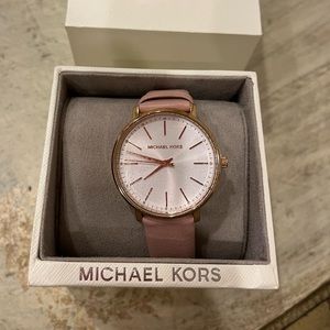 Michael Kors Watch with Blush Leather Band